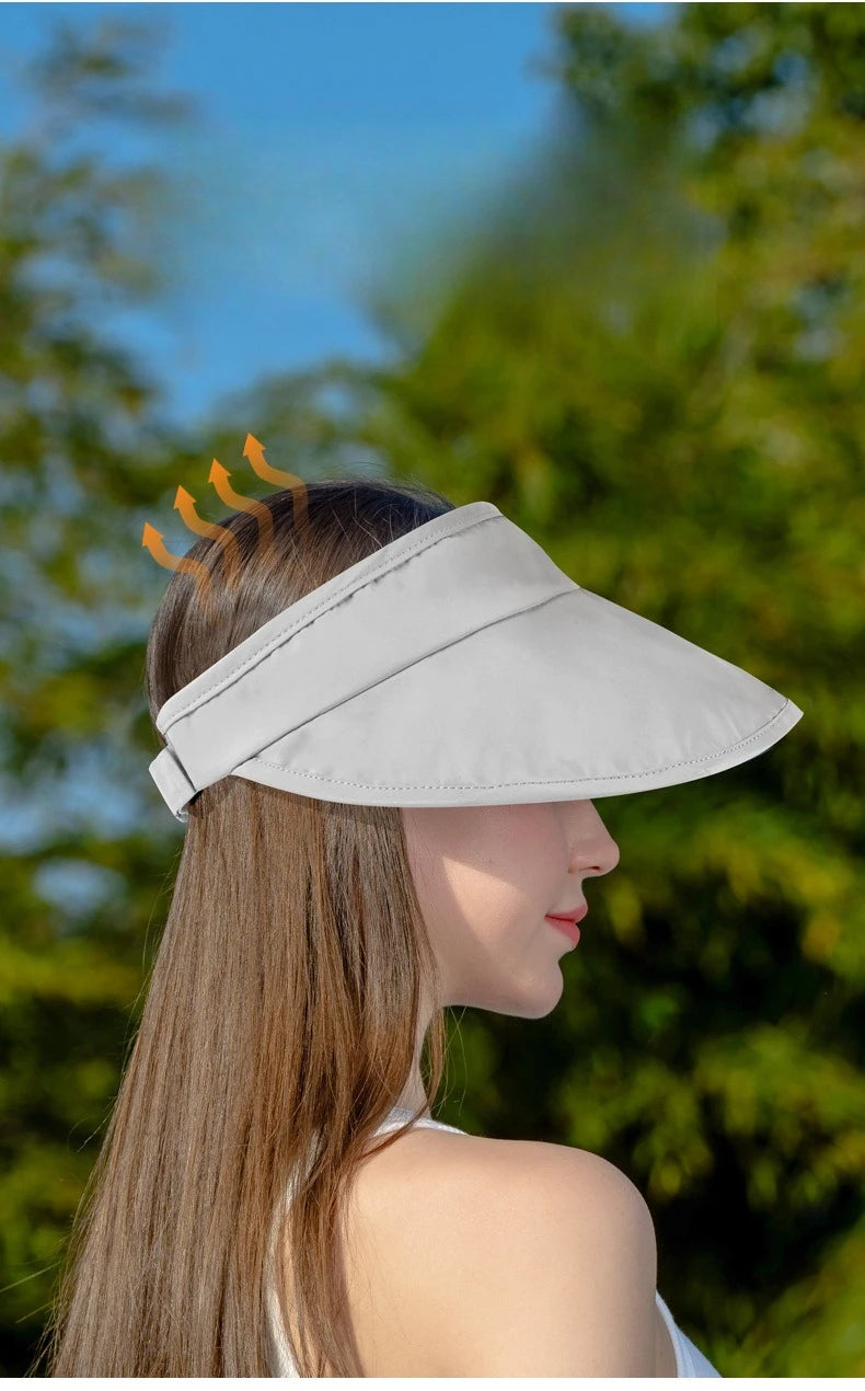 Summer sun hat women's foldable quick drying hat men's empty top hat women's UV resistant travel hat large brim sun hat women's Zpaxo