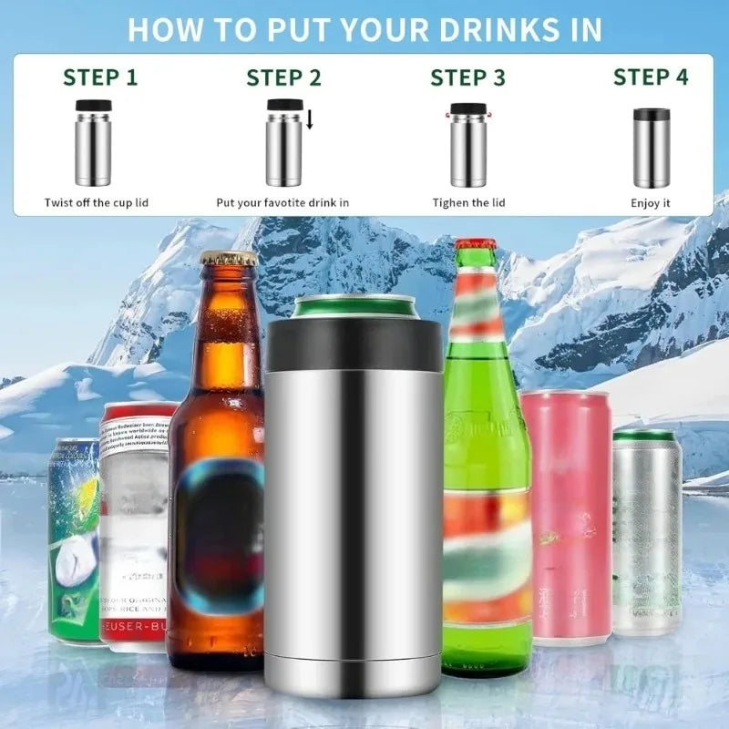 Vacuum Insulated Stainless Steel Can & Bottle Cooler