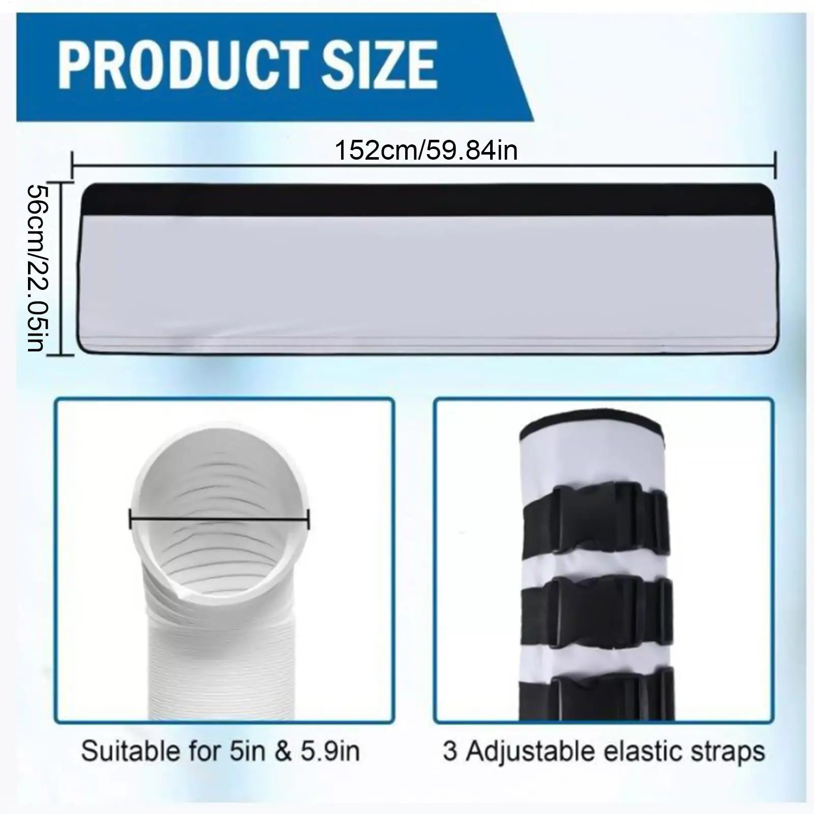 Triple Layer Insulation Sleeve For Portable Air Conditioner Exhaust Hose Flexible Duct Vent Cover With Adjustable Straps Zpaxo