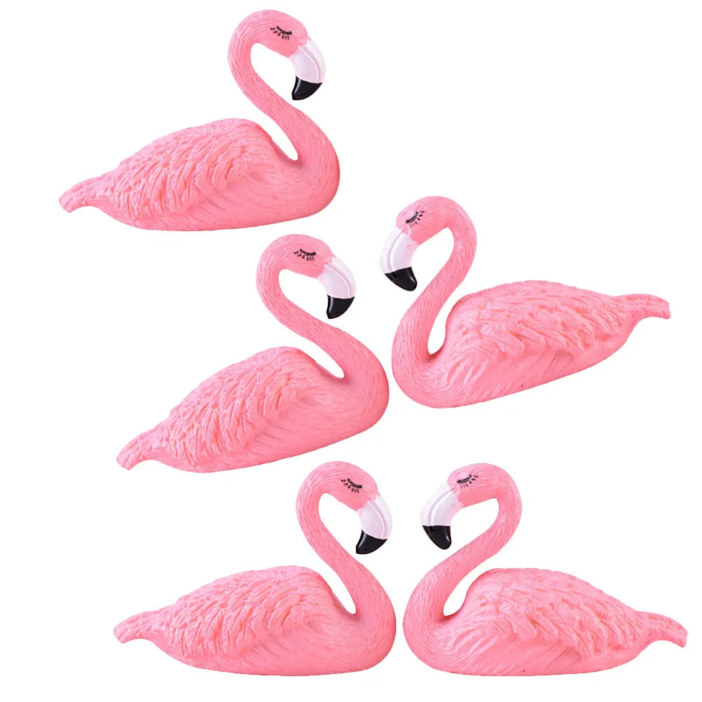 Resin Flamingo Miniatures Pink Vibrant Cake Decoration Party Baking