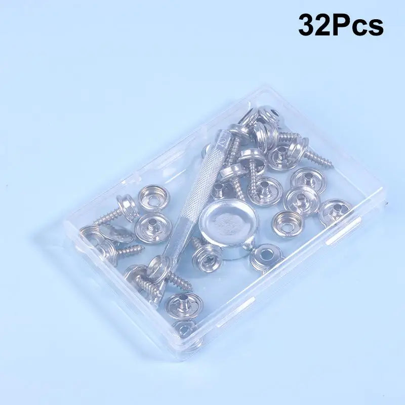 Silver Metal Snap Fastener Screws Nails Set For Tent Boat Yacht Marine Canvas Cover Craft Bags Wallet Fasteners Parts Zpaxo A1