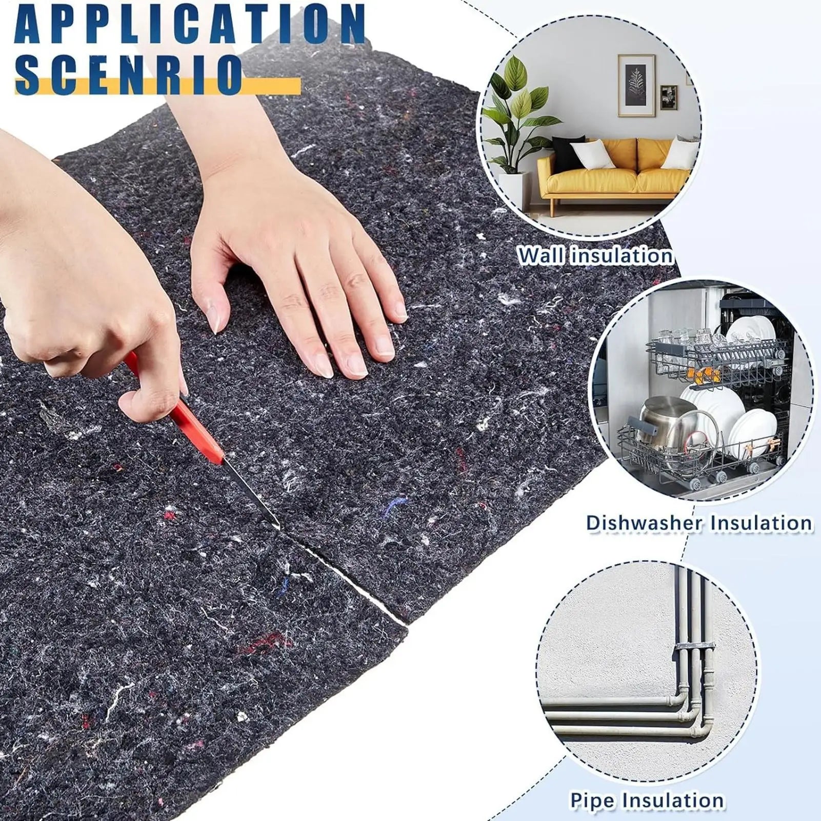 Dishwasher Insulation Blanket Heat Noise Protection Sheet Wall Attic