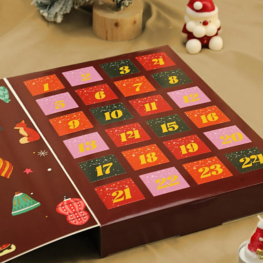 24 Days Christmas Advent Calendar Box Refillable Supports Countdown