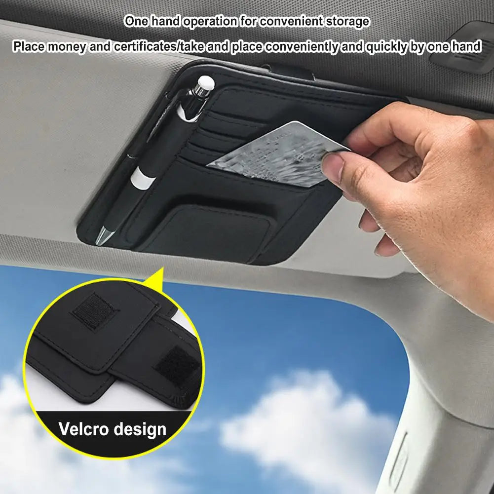 Car Sun Visor Organizer Multi-pocket Business Card Storage Management