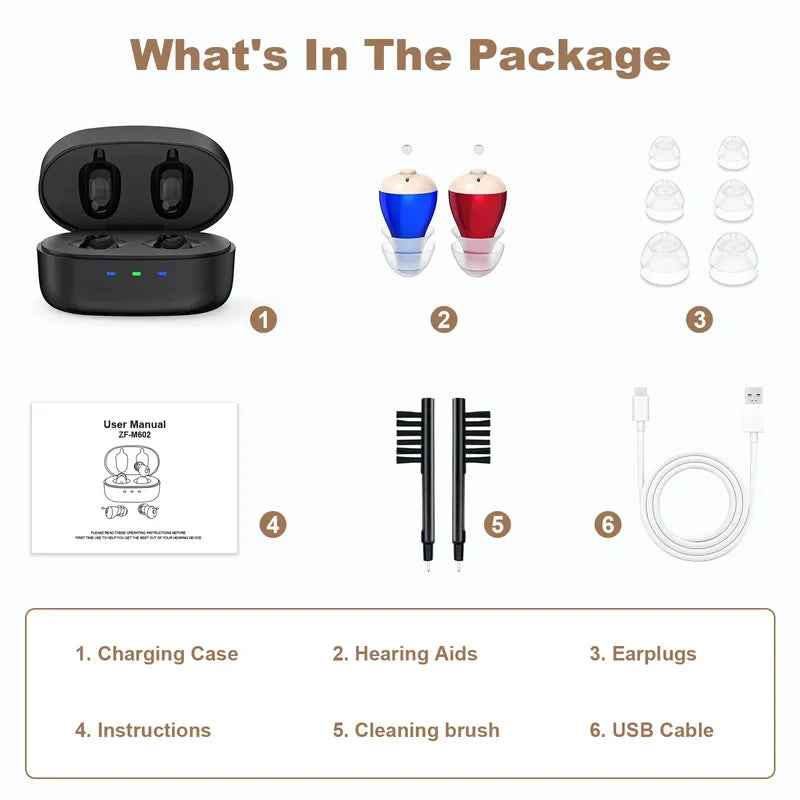 Hearing Amplifiers Earbuds Noise Reduction Rechargeable Digital Sound
