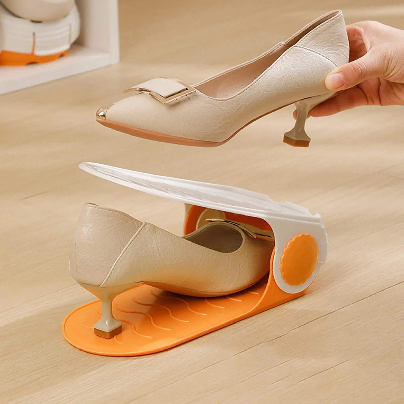 Shoes Rack Entryway Double Layer Boot Shelf Space Saving Adjustable