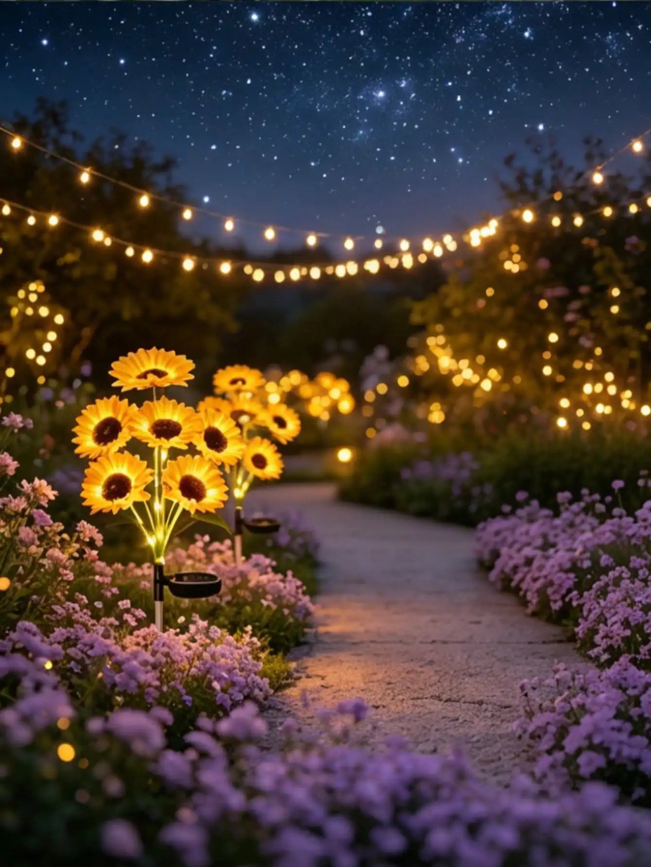 6-head Sunflower Solar Light Solar-powered Outdoor Garden Decorative