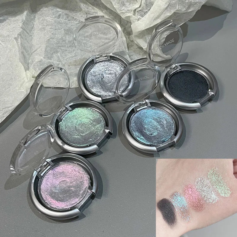Smoky Pearl Glitter Eyeshadow Green Black Purple Shimmer Silkworm