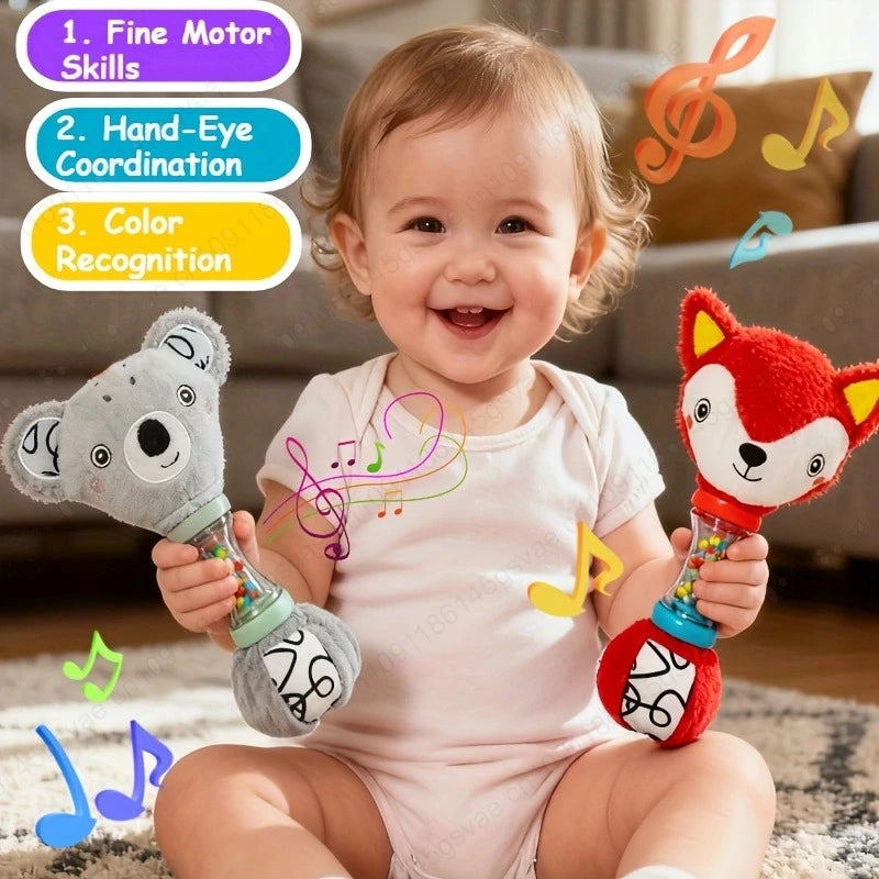 Dutora Baby Rattle Toy – Fox & Koala Sensory Play Toy Baby Rattle Toy Zpaxo