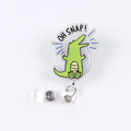 Cartoon Animal Badge Reel Retractable Acrylic Badge Holder Reel ID Clip DinosaurKoala Crocodile Clip for Nurse Office Student Zpaxo 1Pc Crocodile