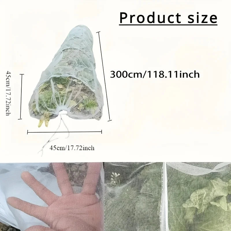 Collapsible Black Mesh Tunnel UV Protection Bird Insect Barrier Zpaxo WHITE