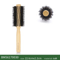 Boar Bristles Round Hair Brush Women Anti Static Wood Comb Hair Curling Styling Barrel Rolling Detangling Hair Comb For Curly Zpaxo Type A