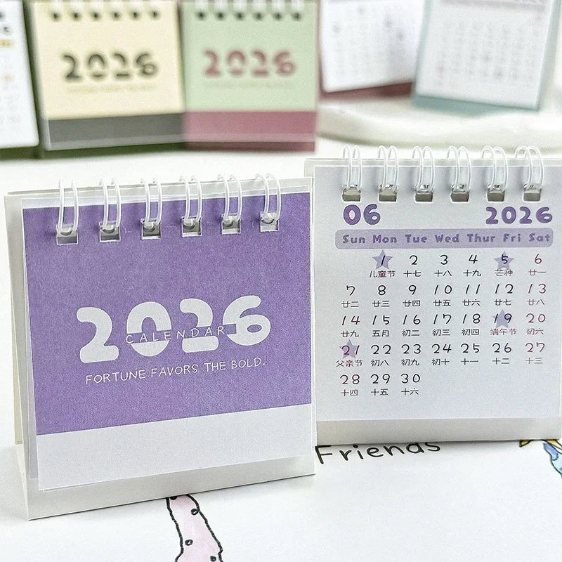 2026 Mini Simple Calendar Small Desk Calendar Creative Coil Calendar Planner Desktop Decoration Office Stationery Zpaxo