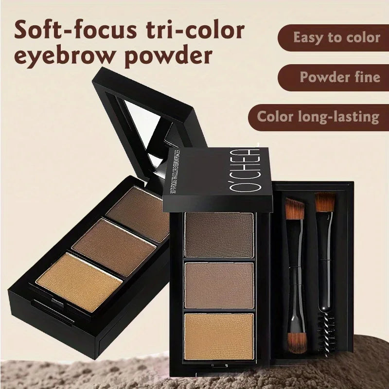 3 Color Eyebrow Powder,waterproof,sweat-proof and Non-dehydrating,natural and Long-lasting,beginner Makeup Cosmetics Zpaxo