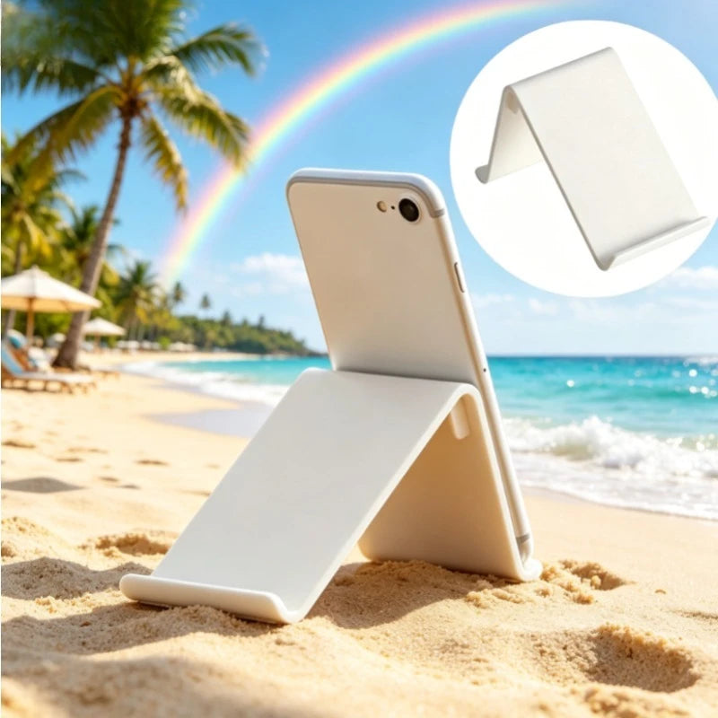 Simple White Desktop Phone Holder Portable Stand All Mobile Phones