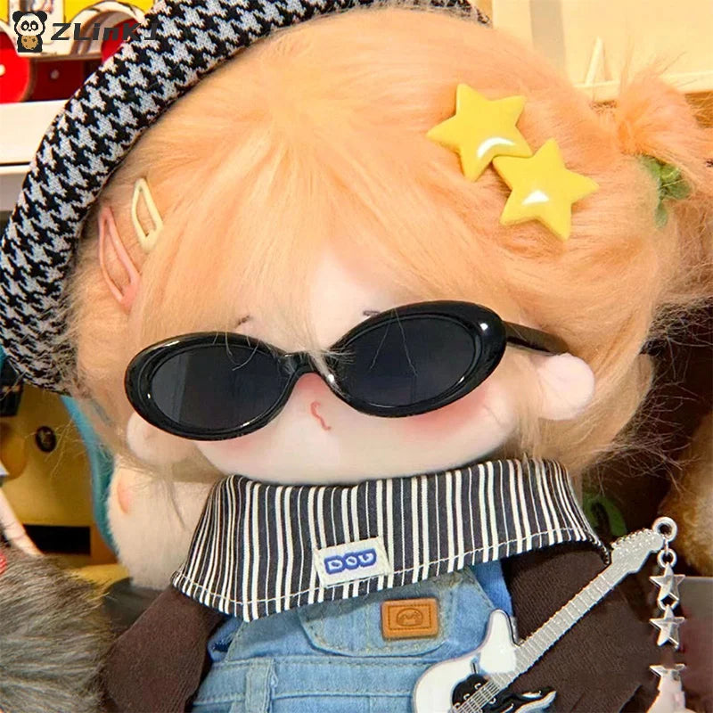▶1PC Mini Plush Animal DIY Accessories Fashion Cat Eye Glasses For 10cm Cotton Dolls Cute Doll Eyeglasses Zpaxo Default Title