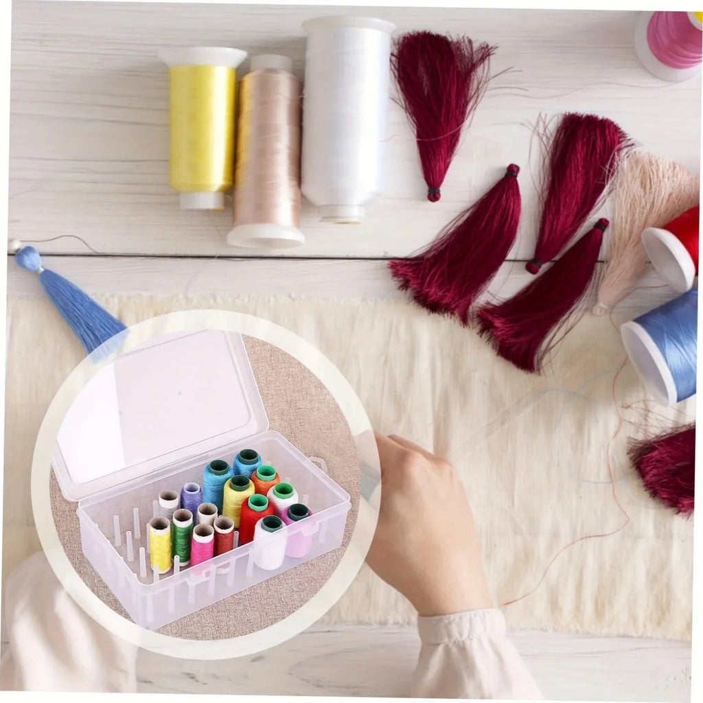 42-Spool Thread Storage Box – Lockable Portable Organizer Thread Storage Box Zpaxo