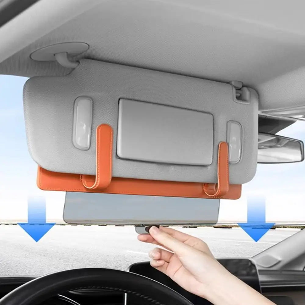 Anti-glare Car Auto Sun Visor Retractable PU Leather Sunshade Plate Zpaxo