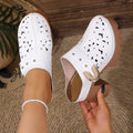 Women Sandals Solid Anti Slip Shoes Women Peep Toe Platform Sandals Summer Round Toe Shoes Slip on High Heels Slippers Women Zpaxo WHITE 39