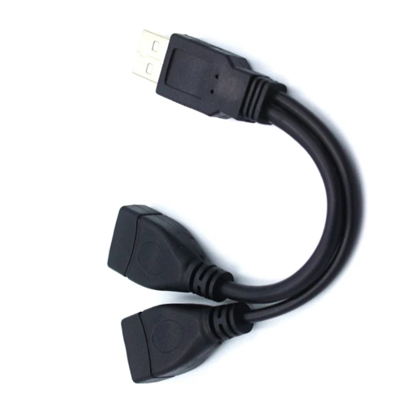 Dual Splitter Adapter Cable 2 Port USB HUB 0 Male Female Jack Power