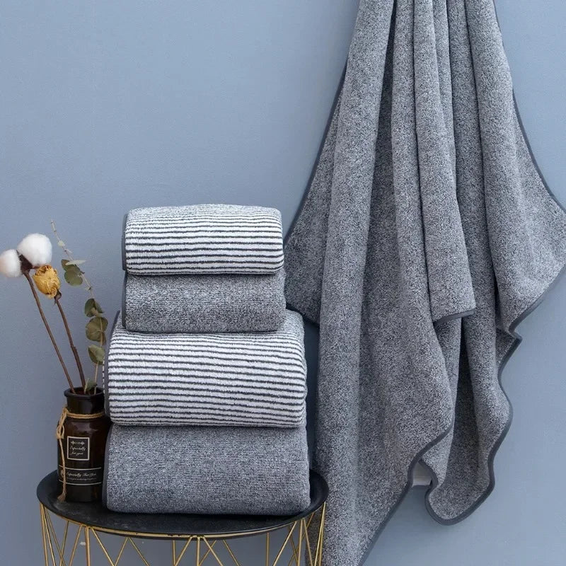 Thickened Bamboo Fiber Bath Towel – Soft & Absorbent Microfiber