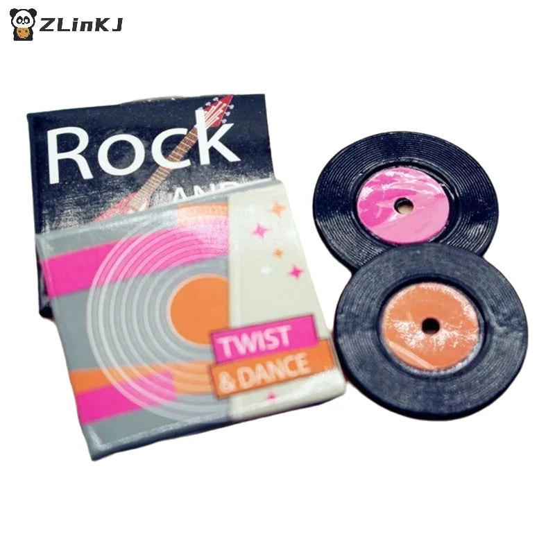 ▶1Set Dollhouse Mini CD Disc Record Set Bedroom Living Room Miniature Scene Model Toys Doll House Accessories Zpaxo