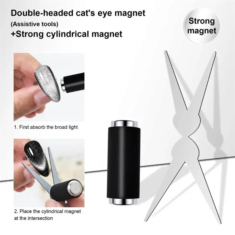 Double-head French Cat Eye Nail Magnet V-shaped Magnetic Combination