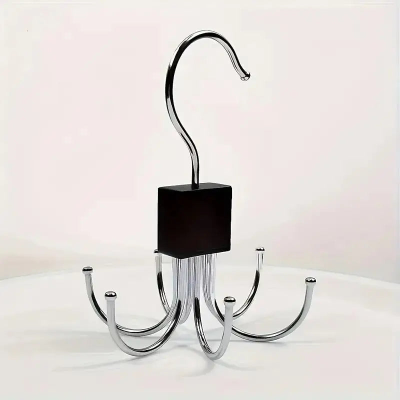 Rotating Wood & Multipurpose Hanger for Belts, Bras, Ties, Scarves,Space-Saving Design with Stainless Steel Hooks Zpaxo