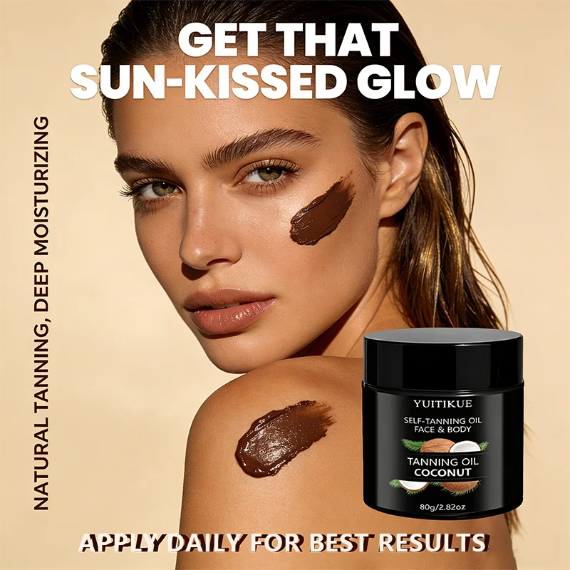 YUITIKUE Coconut Self-Tanning Oil – Natural Glow Face & Body 80g Self-Tanning Oil Zpaxo