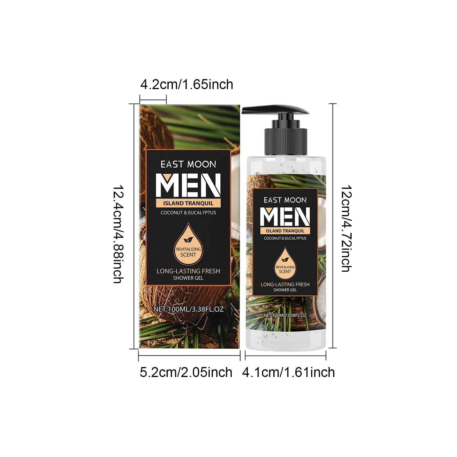 EAST MOON Shower Gel Gift Set – 4 Scents, Deep Cleansing 100ml Shower Gel Gift Set Zpaxo Coconut Oil Moisturizing