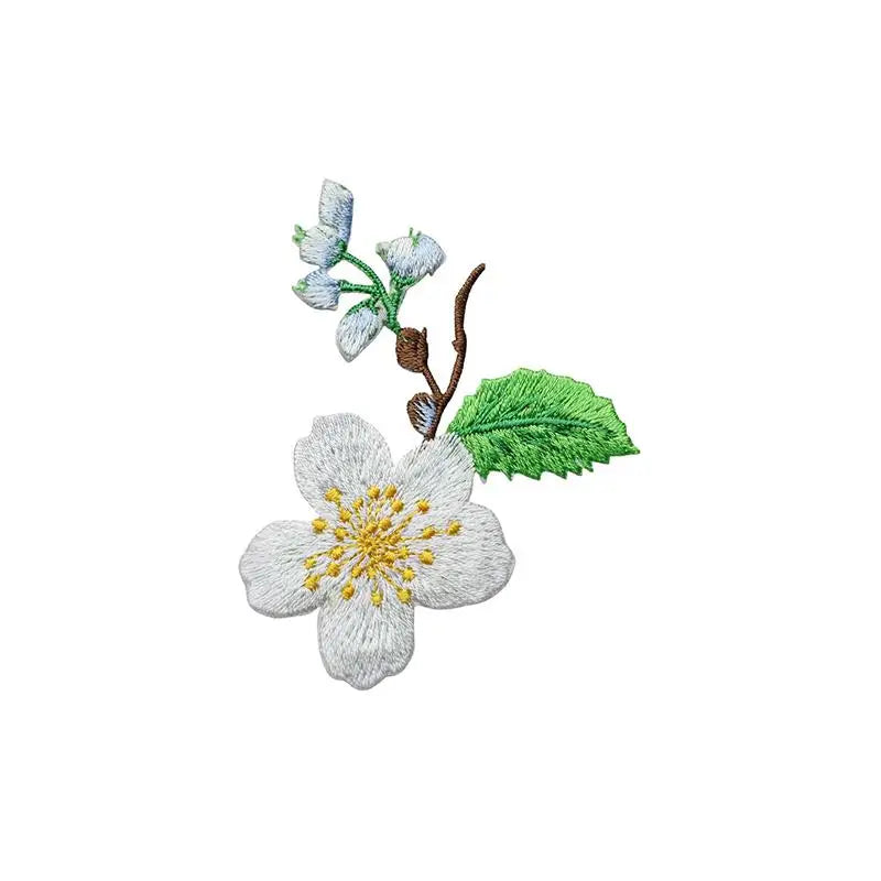 ▶1Pcs Jacket Jeans Craft Accessories Flower Embroidery Patch Iron On Elegant Patches For Clothes Bags DIY Embroidered Stickers Zpaxo B6
