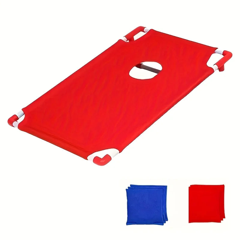 1 Juego De Port Til Con Agujero Ma Z Rojo Y Azul Bolsa Playa Plegable Zpaxo red
