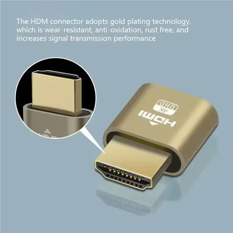 4K HDMI Dummy Plug Virtual Display Emulator Headless Remote Gaming Zpaxo