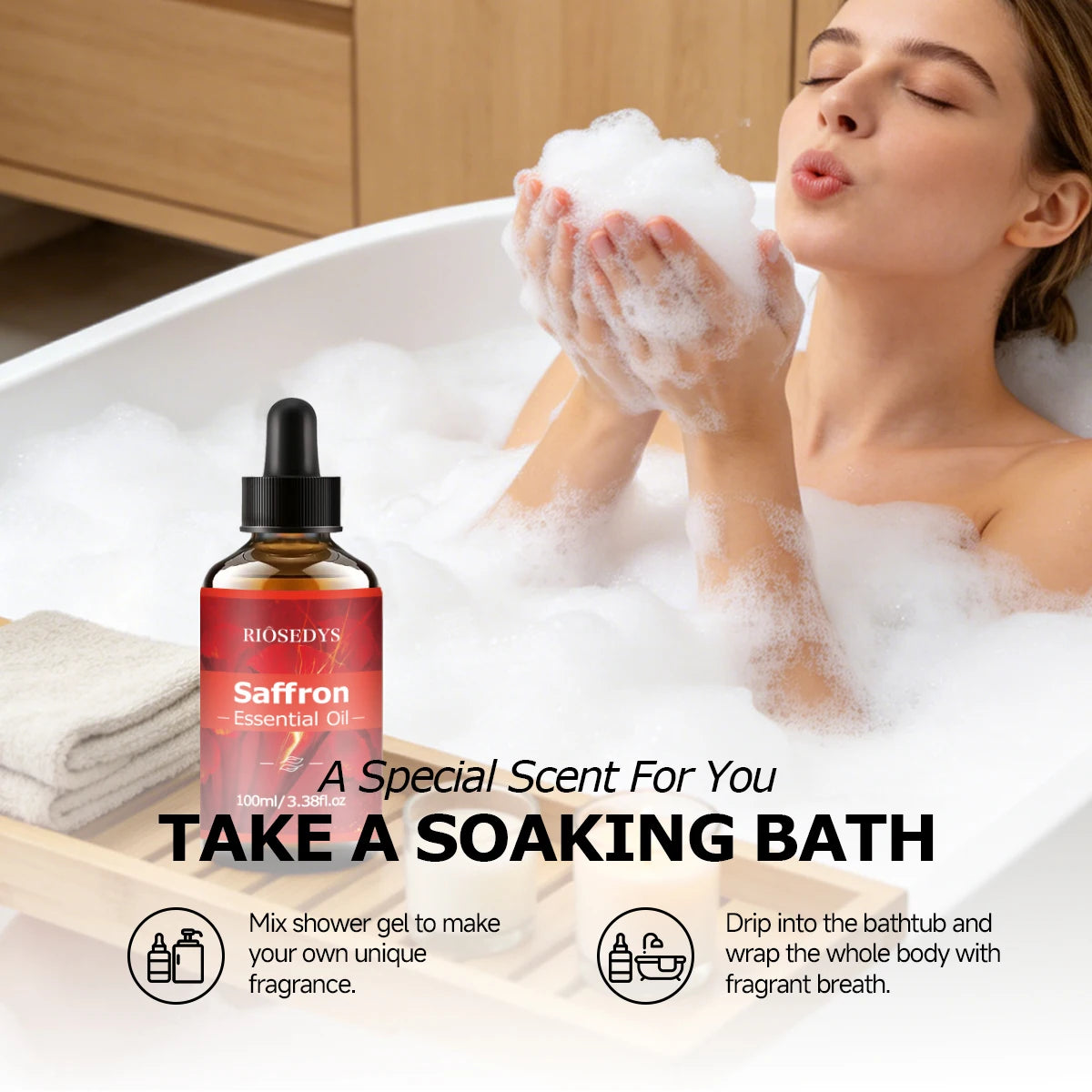 SAFFRON ESSENTIAL OIL Moisturizing Nourishing Massage Suitable Zpaxo