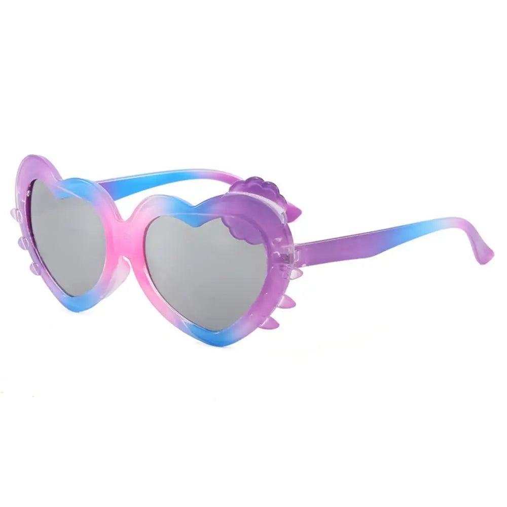 Fashion UV400 Kids Sunglasses Heart Shape Outdoor Gradient Sunglasses Colorful Travel Goggle Toddler Zpaxo