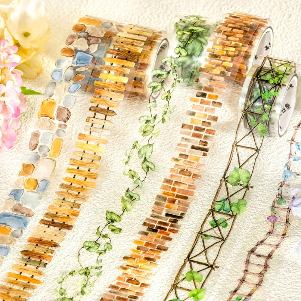 2M/Roll Garden Path Series Scene Stickers PET Scrapbook Tapes Landscaping Path Journal Scrapbooking Decorative Supplies Zpaxo