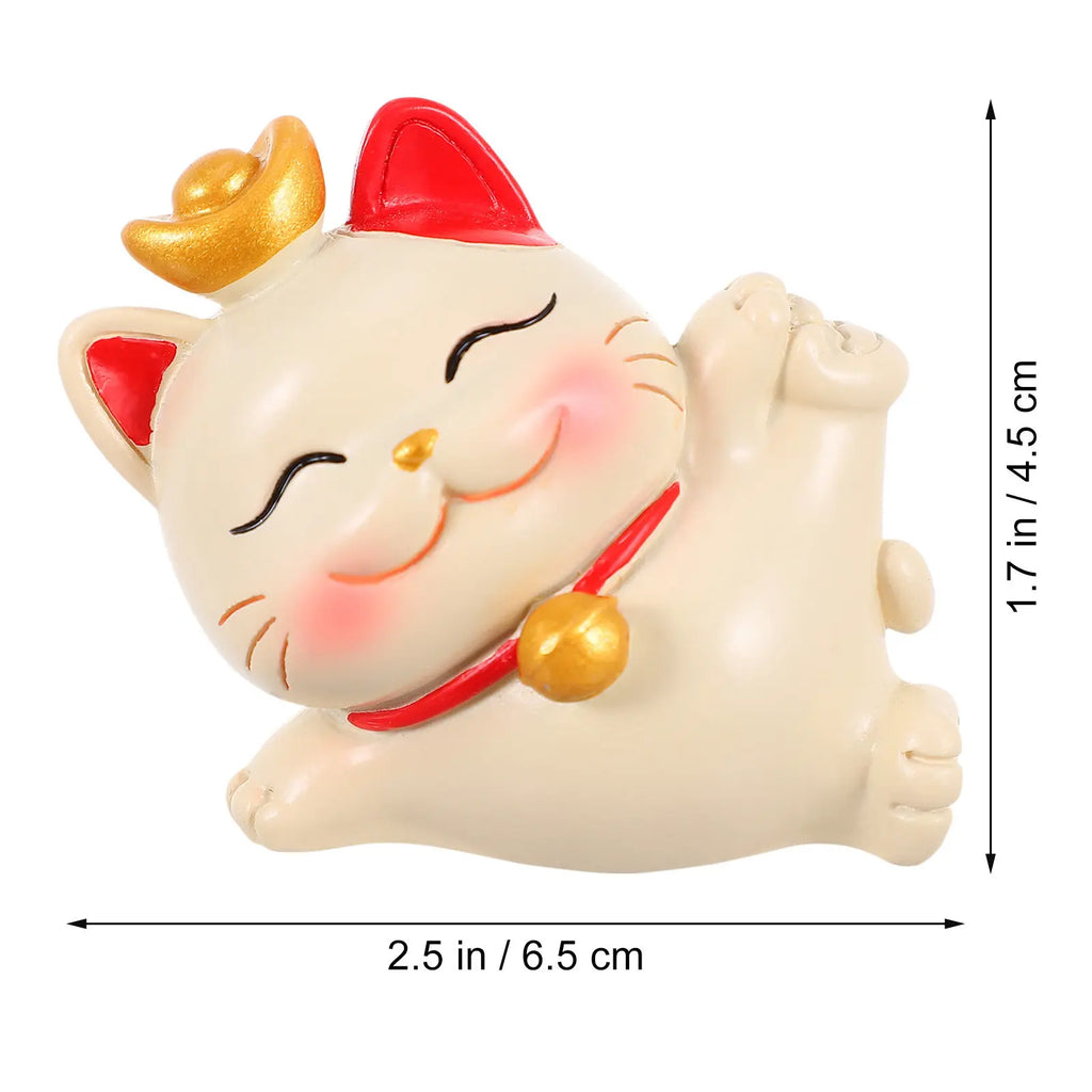 Resin Fortune Cat Statue Desktop Ornament Exquisite Craft Decoration