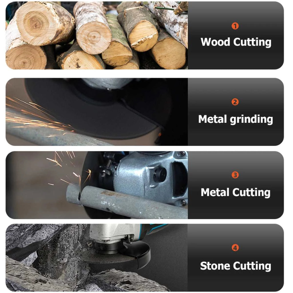 100mm Brushless Angle Grinder 8000 rpm Polishing Cutting Machine Cordless Electric Grinder Power Tool for Makita 18V Battery Zpaxo
