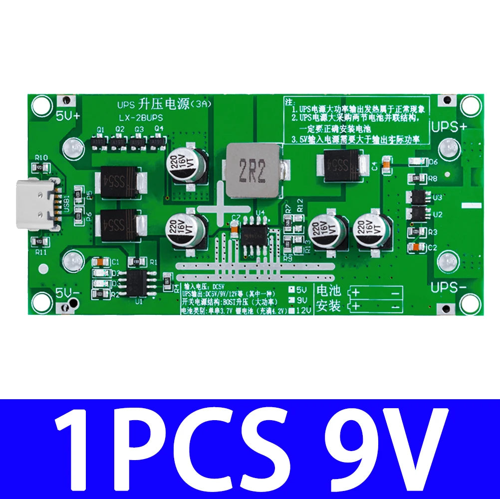 Type-c 15W 3A 18650 Lithium Battery Charger Module DC-DC Step Up Zpaxo 1PCS 9V