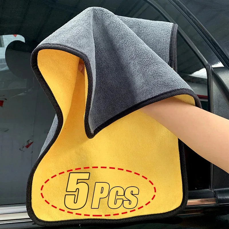 Microfiber Car Wash Towels – Thick Double Layer Cleaning Cloths