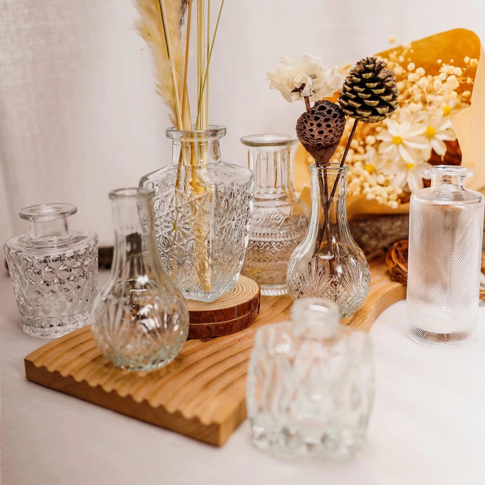 Glass Bud Vase Clear Decorative Vases Home Wedding Table Decorations