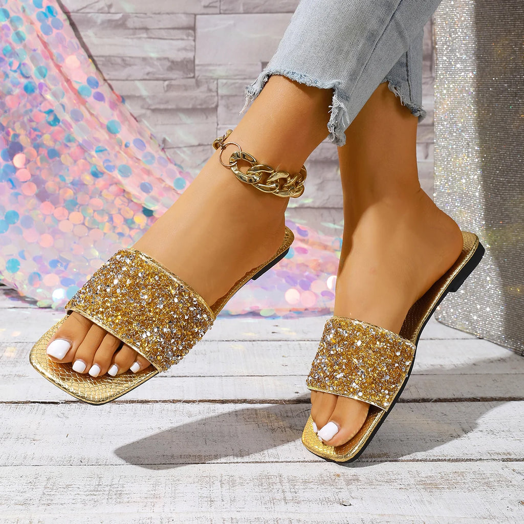 Women Slippers Outdoor Beach Flats Lightweight Luxury Shoes Solid Zpaxo