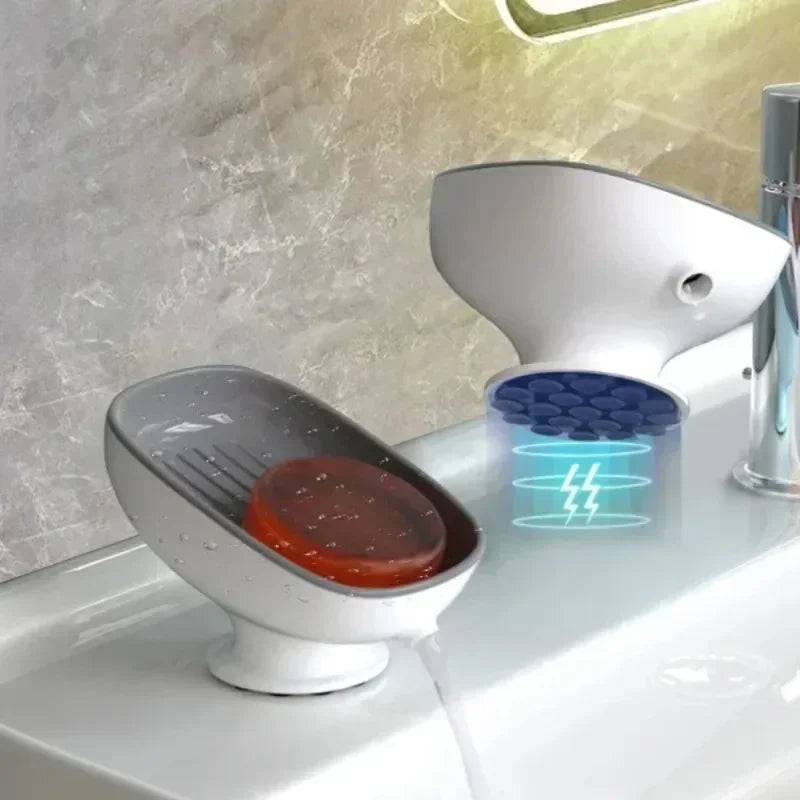Hot Super Suction Cup Soap Dish with Drain Water for Bathroom Soap Holder Kithcen Sponge Holder Soap Container Bathroom Supplies Zpaxo