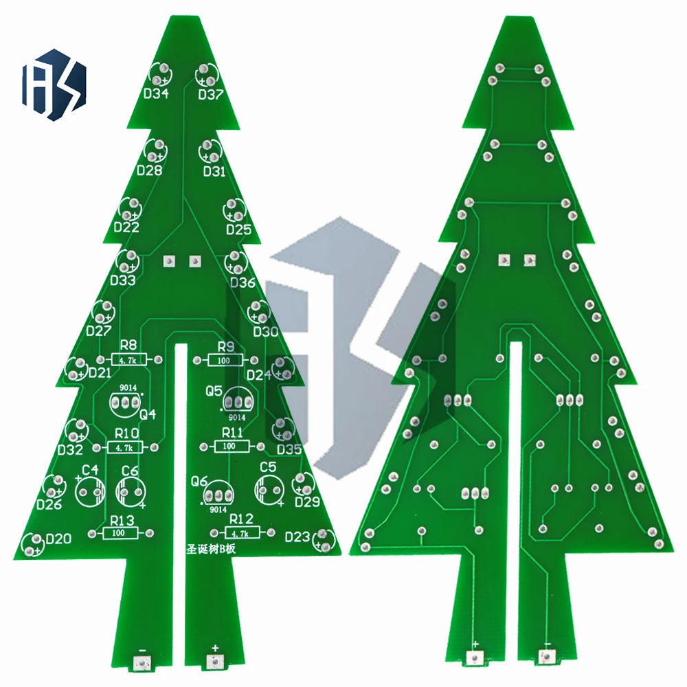 Colorful Flashing LED 3D Christmas Tree Kit (1/5 PCS): DIY Electronic Circuit with Red/Green/Yellow Lights Zpaxo