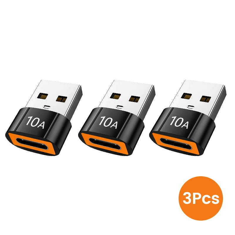 10A USB C OTG Adapter Converter 3 0 240W Laptop Xiaomi Macbook Zpaxo 3PCS USB to Type-c B