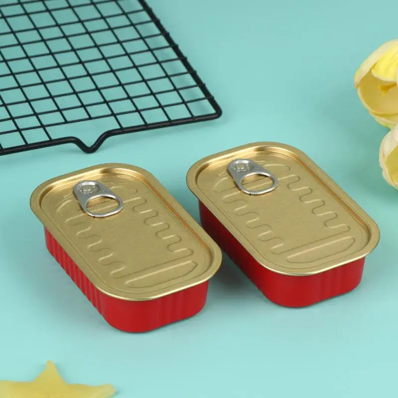 Metal Rectangular Empty Mini Tin Box Sealed Food Can Pull Ring Cover Zpaxo A3
