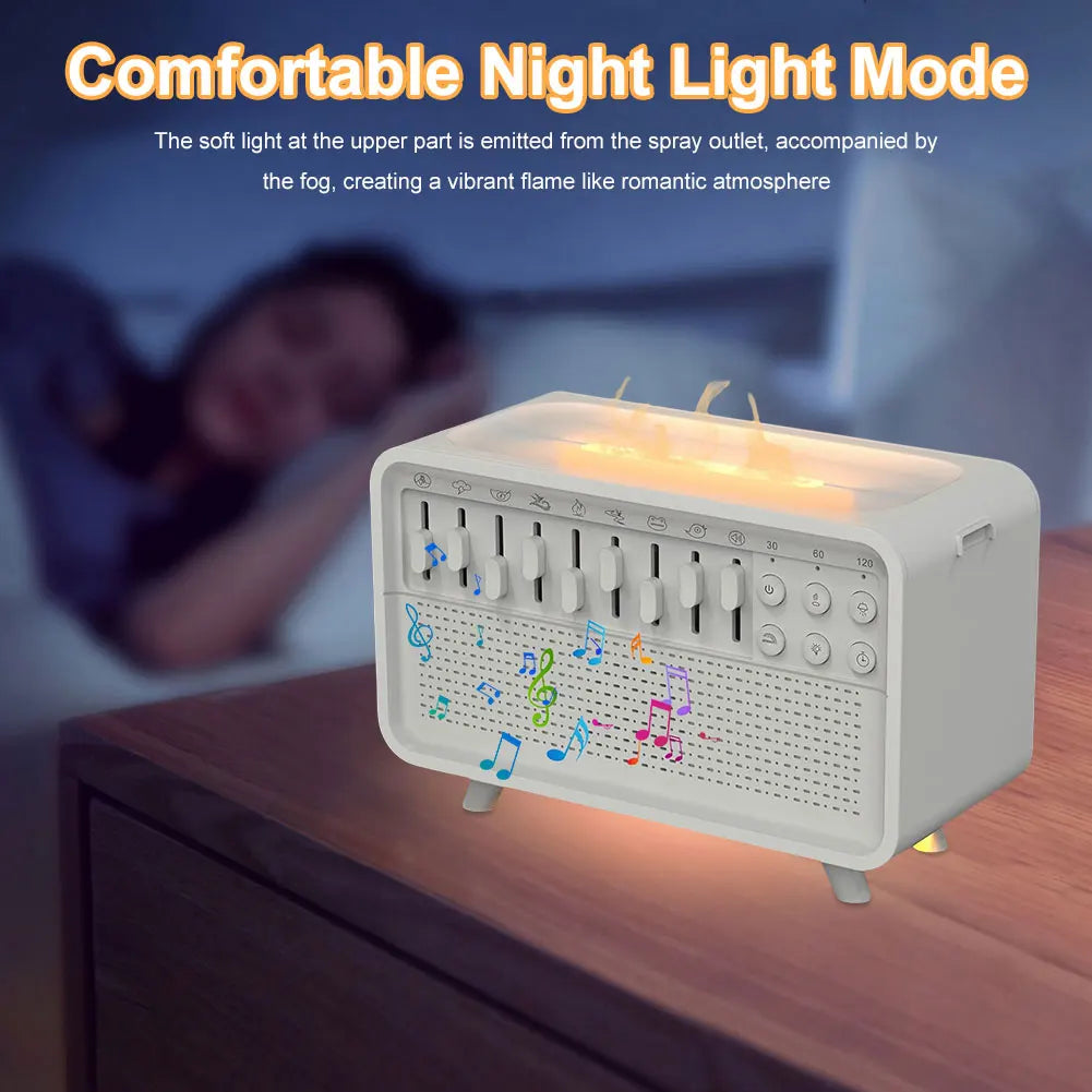 LED Timer Essential Oils Humidifier White Noise Speaker with 8 Nature Sounds Sleep Sound Machine for Room Bedside Night Light Zpaxo