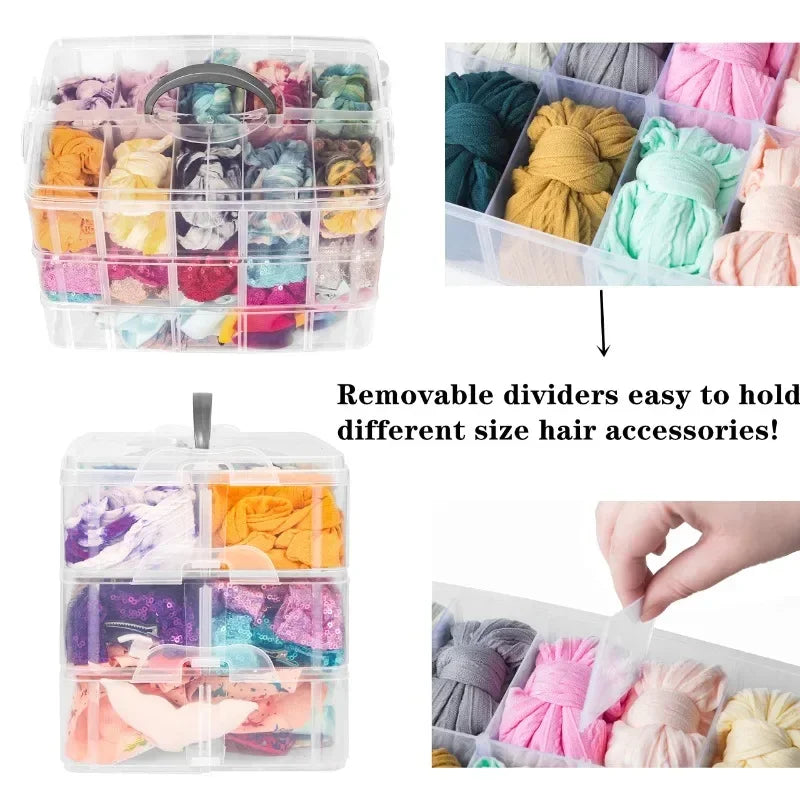 Stackable 3-Tier Plastic Storage Box Adjustable Compartment Toy Container Clear Jewelry Sundries Organizer Home Storage Supplies Zpaxo