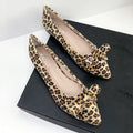 Flat shoes for women 2025 Spring and Autumn new casual point toe shallow mouth comfortable flat shoes Large size women's shoes Zpaxo leopard 37