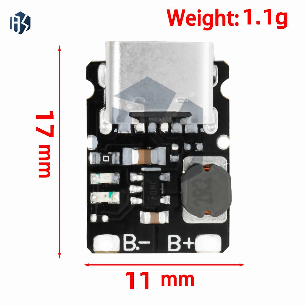 1~10PCS Mini Lithium Battery Charging Module, 5V Output Boost 1.2a 18650 Type-C with Protection Zpaxo